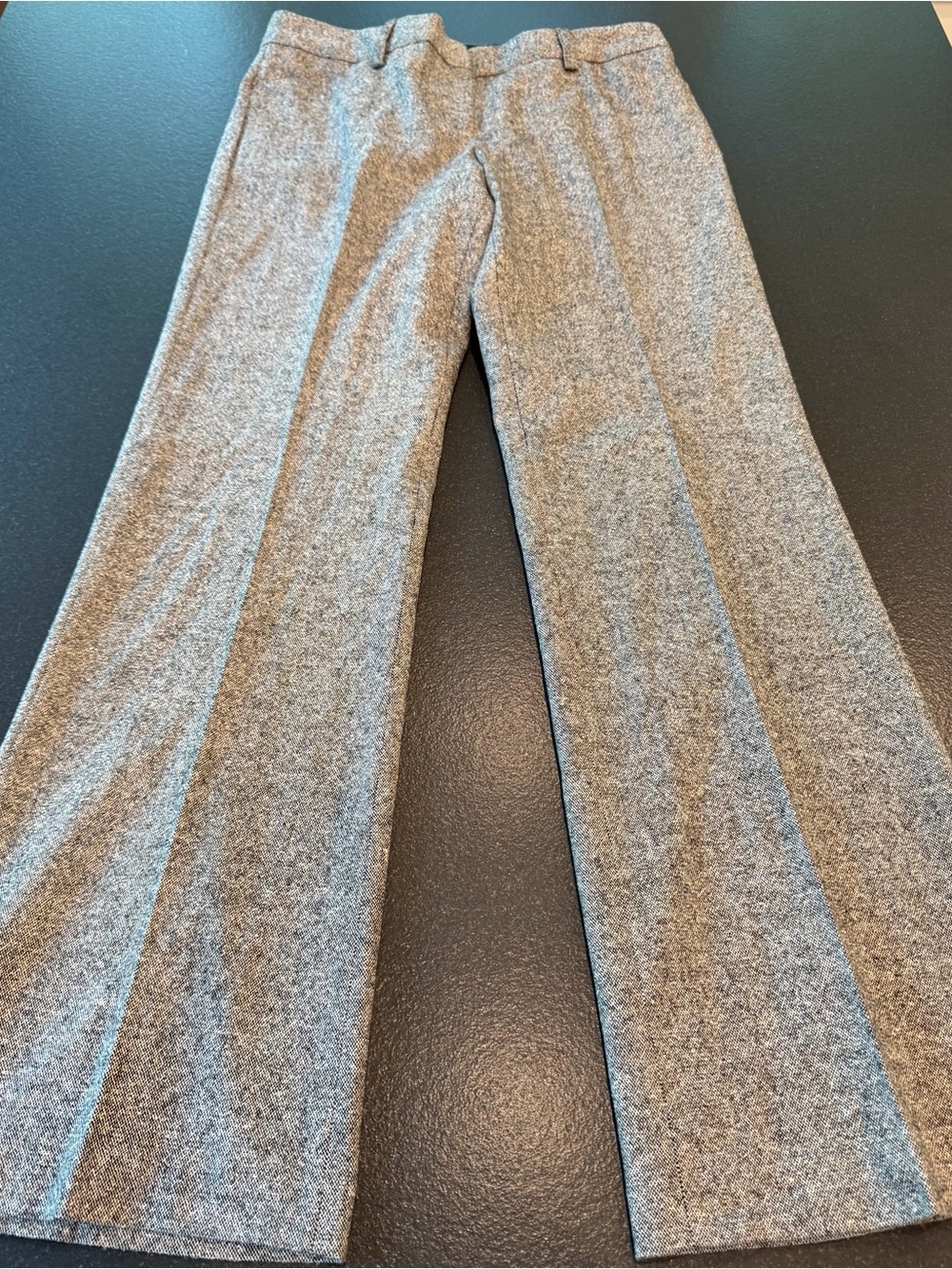 Express Editor Wide Leg Wool/Silk Blend Trousers Gray Black Size 6 - Picture 3 of 10